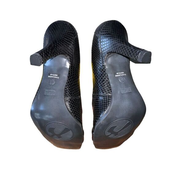 Bronx Claudine Square Toe Y2K W/Buckle Black Leather Heels Womens Size 10 NEW - Picture 7 of 10